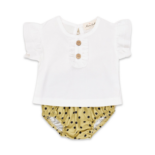 Green Polka Dot Diaper Set